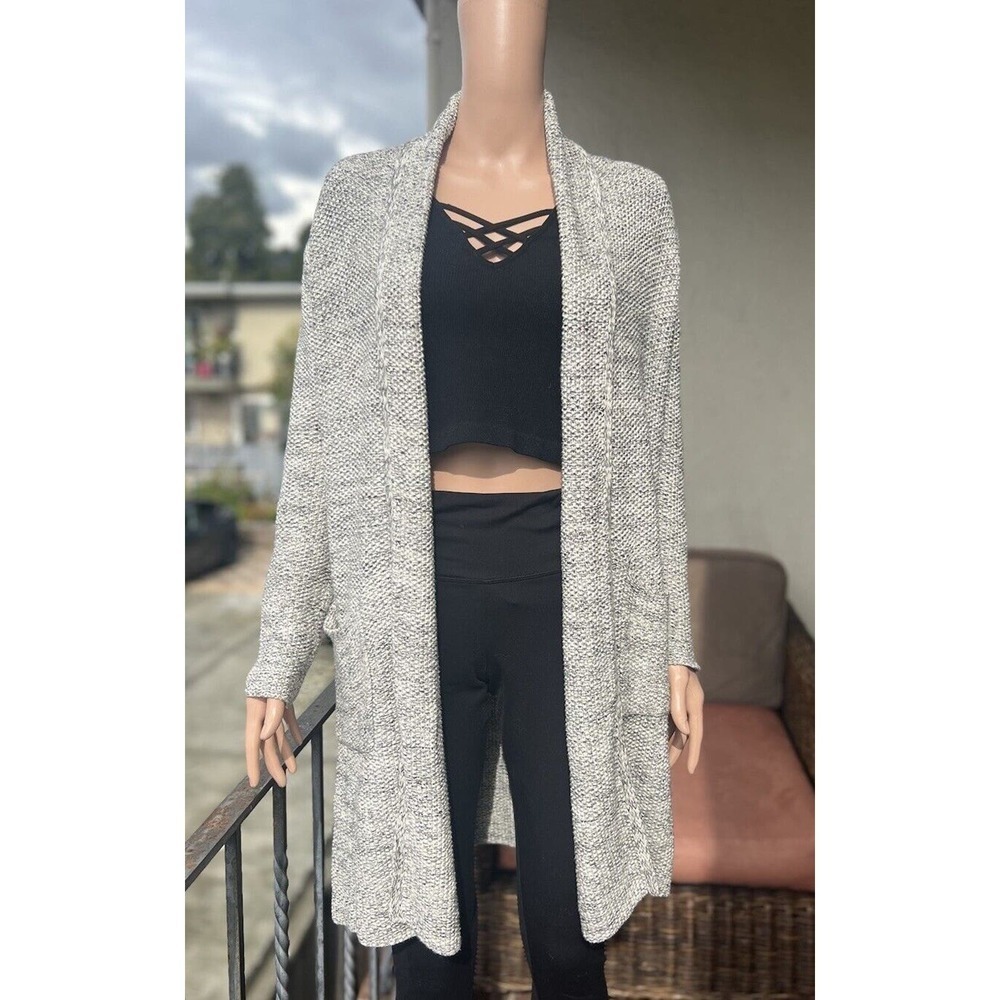 Nicole For F.r Gray Chunky Knit Long Cardigan Size S/M